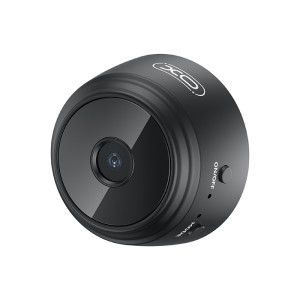 XO CR12 Mini Wi-Fi επαναφορτιζόμενη κάμερα 0.3MP για εσωτερικούς χώρους, με μαγνητική επιφάνεια σε μαύρο χρώμα