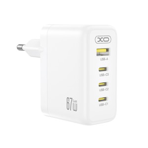 XO CE39 Universal φορτιστής GaN με 4 εξόδους, 3x USB-C & 1x USB-A, 67W