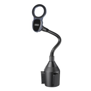 XO C305 BLACK Βάση στήριξης κινητού με στερέωση στην ποτηροθήκη του αυτοκινήτου κι ευέλικτο βραχίονα