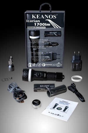 Keanos® Icarian Καταδυτικός Φακός 1700lm Premium Edition