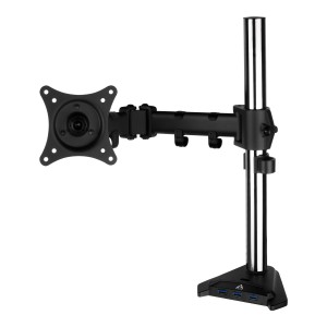 ARCTIC Z1 PRO GEN 3 (MATT BLACK COATING) - MONITOR ARM WITH 4 PORTS USB 3.0 HUB WITH MINI-USB POWER