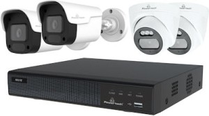 POWERTECH NVR καταγραφικό με 4 κάμερες PT-1233, 4K, 4MP, 9 κανάλια