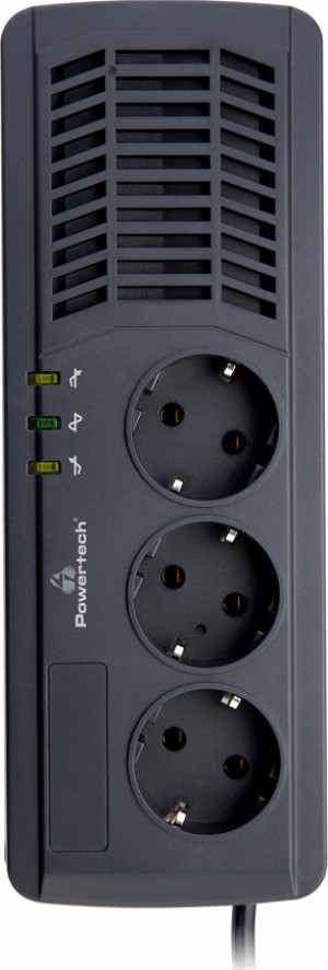 POWERTECH σταθεροποιητής ρεύματος PT-AVR1000I, 1000VA/500W, 3x schuko