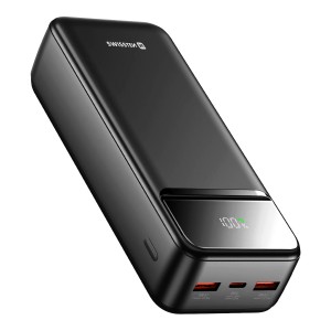 Swissten Power Line II 30000mAh 22.5W με Θύρα USB-A και 2 Θύρες USB-C Power Delivery Μαύρο