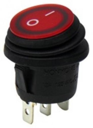 INTERRUTTORE BASCULANTE Φ23 3P CON LUCE ON-OFF 10A/250V IP65 ROSSO WR5110 HNO