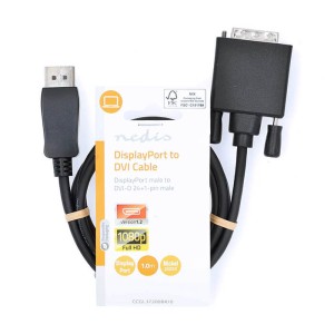 NEDIS CCGL37200BK10 Καλώδιο εικόνας DisplayPort αρσ. - DVI-D 24+1-Pin αρσ., 1.00m σε μαύρο χρώμα.