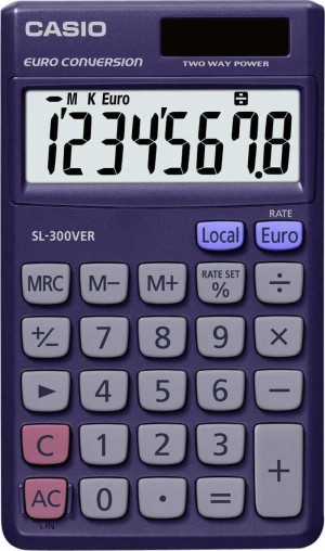 Casio Αριθμομηχανή Τσέπης SL-300VER 8 Ψηφίων σε Μωβ Χρώμα