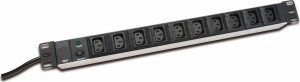 Digitus DN-95404 Estante para regleta de enchufes con 10 puertos C13, negro