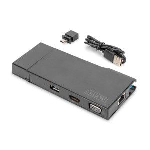 DOCKING STATION USB3.0 to 2xVideo (HDMI,VGA), 2xUSB3.0, 1xGigabit Eth, Card reader