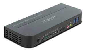 DELOCK Switch KVM HDMI 11481, 2 porte, USB 3.0, audio, 4K/60Hz, nero