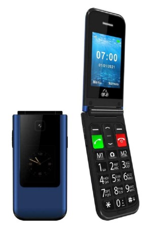 POWERTECH PTM-26 Sentry Dual II Single-SIM-Handy mit großen Tasten, Blau