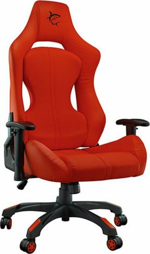 White Shark Monza Leather Gaming Chair with Adjustable Arms Red