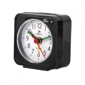 Justaminute JA7035N Επιτραπέζιο Αναλογικό Ρολόι και Ξυπνητήρι με Λευκό Καντραν σε Μαύρο Χρώμα