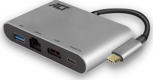 Intronics - AC7040 - USB 3.1 Tipo-C Macho - Estación de acoplamiento USB Tipo-A / USB Tipo-C / HDMI / RJ-45