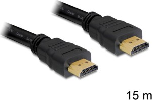 Delock 82710 High Speed ​​HDMI Kabel mit Ethernet HDMI A Stecker auf HDMI A Stecker 15 m 82710