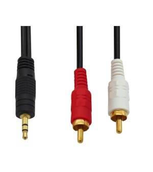 ΚΑΛΩΔΙΟ ΗΧΟΥ 3.5mm STEREO ΑΡΣΕΝΙΚΟ ΣΕ 2 RCA ΑΡΣΕΝΙΚΑ 1.5m ΕΠΙΧΡΥΣΑ OD2.8 BAG FEV