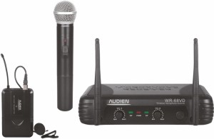 Audien WR-68VD-C Set of 2 Wireless VHF Lapel & Handheld Microphones