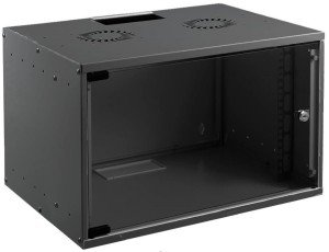 Mirsan Επιτοίχια Καμπίνα Rack 6U Ασυναρμολόγητη 53.5x45x27cm Μαύρο SOH06U45DE19.01