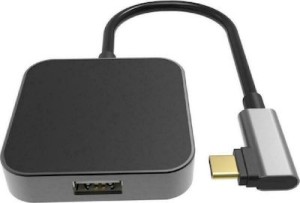 POWERTECH docking station PTH-051, 4 θυρών, USB-C, 65W PD, 4K, γκρι