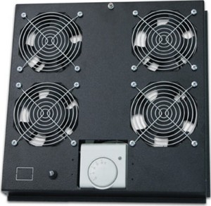 Steel 9-2002 Ventiladores de Rack x4 con Termostato Negro