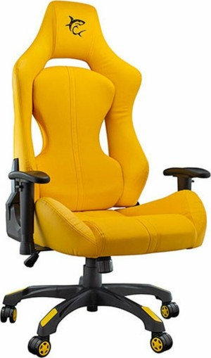 White Shark Monza Leather Gaming Chair with Adjustable Arms Yellow