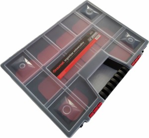 Draumet Tool Posacenere 15 Posti con Divisori Regolabili Nero 39x29x6.5cm.