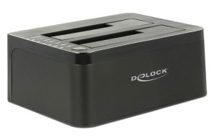 DELOCK docking station 62661, funzione clone, 2x HDD/SSD, 6Gb/s, nero