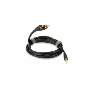 QED Καλώδιο 3.5mm male - RCA male Μαύρο 0.75m (QE8111)