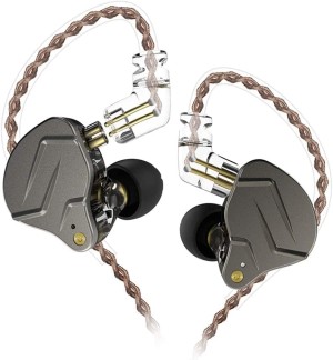 KZ ZSN PRO Grey No Mic - IEM 3,5 In Ear Monitor Earphones, Dynamic Hybrid Dual Driver 1BA+1DD