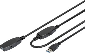 Digitus DA-73106 Cable de extensión activo USB 3.0 Cable USB-A Macho - USB-A Hembra Negro 15m