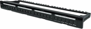 Manhattan 720427 Patch Panel 1U con 24 porte Nero