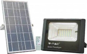 V-TAC LED Ηλιακός Προβολέας 12W Μαύρος Φως Ημέρας 8573