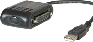 Roline USB-A 2.0 Stecker - DB9 Stecker + DB25 Buchse Konverter (12.02.1049)