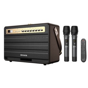 Aiwa Karaoke System with Pro Enigma Wireless Microphones in Gold Color MIX450/GD