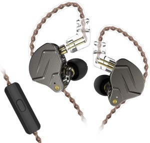 KZ ZSN PRO Grey  Mic - IEM 3,5 In Ear Monitor Earphones, Dynamic Hybrid Dual Driver 1BA+1DD