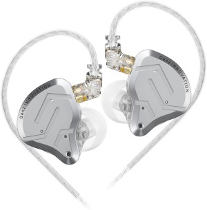 KZ ZSN PRO 2 SIlver No Mic - IEM 3,5 In Ear Monitor Earphones, Hybrid 1BA+1DD 10mm, metal, HIFI bass