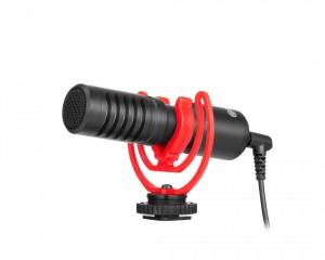 Micrófono Boya Electret / Shotgun de 3.5 mm BY-MM1+ Montado sobre impactos/con clip para periodista
