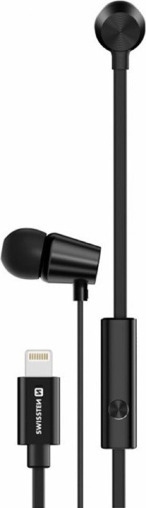 Swissten YS500 In-ear Handsfree με Βύσμα Lightning Μαύρο