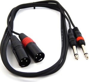 Brückenkabel TPC-022 Kabel 2 x Klinke 6.3 mm auf 2 x XLR-Stecker, Länge 1.5 m