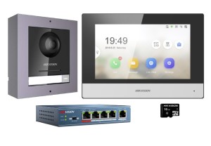 Kit videocitofono IP a colori Hikvision DS-KIS602