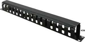 VALUE 26.99.0304-20 Cable Guide 1U Closed Metal, 4cx4cm RAL 9005