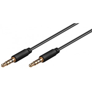 Goobay Καλώδιο Ήχου 3.5mm male - 3.5mm male Μαύρο 0.5m με Επίχρυσους Ακροδέκτες 63824
