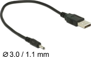 DeLock USB 2.0 Kabel USB-A Stecker - DC Schwarz 0.27m (83793)