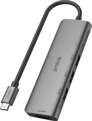 PROLINK Dockingstation TypC auf USBx3 + HDMI + TypC für MAC & IPADpro