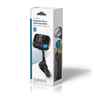 NEDIS CATR1024BK 3 σε 1 Bluetooth αναμεταδότης FM, hands free και φορτιστής, με μεγάλη οθόνη LED, λειτουργία φωνητικού ελέγχου και Bass Boost.