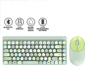 Alcatroz 2.4G Wireless Mouse & Keyboard Jellybean A3000 Crayon Green - (A3000CG)