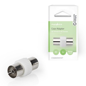 NEDIS CSGB40941WT Αντάπτορας RF (Μούφα) θηλ. - θηλ. σε άσπρο χρώμα.