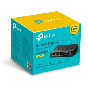 SWITCH 5 Gigabit RJ45 Ports, Desktop Plastic Case LS1005G