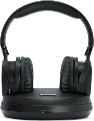 Aiwa WHF-880 Wireless (RF 863-865 MHz Stereo) Over Ear TV Headphones Black