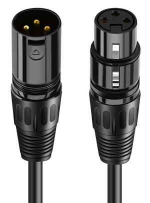 CABLETIME καλώδιο μικροφώνου XLR 11B24, 3-pin, 24AWG, 10m, μαύρο